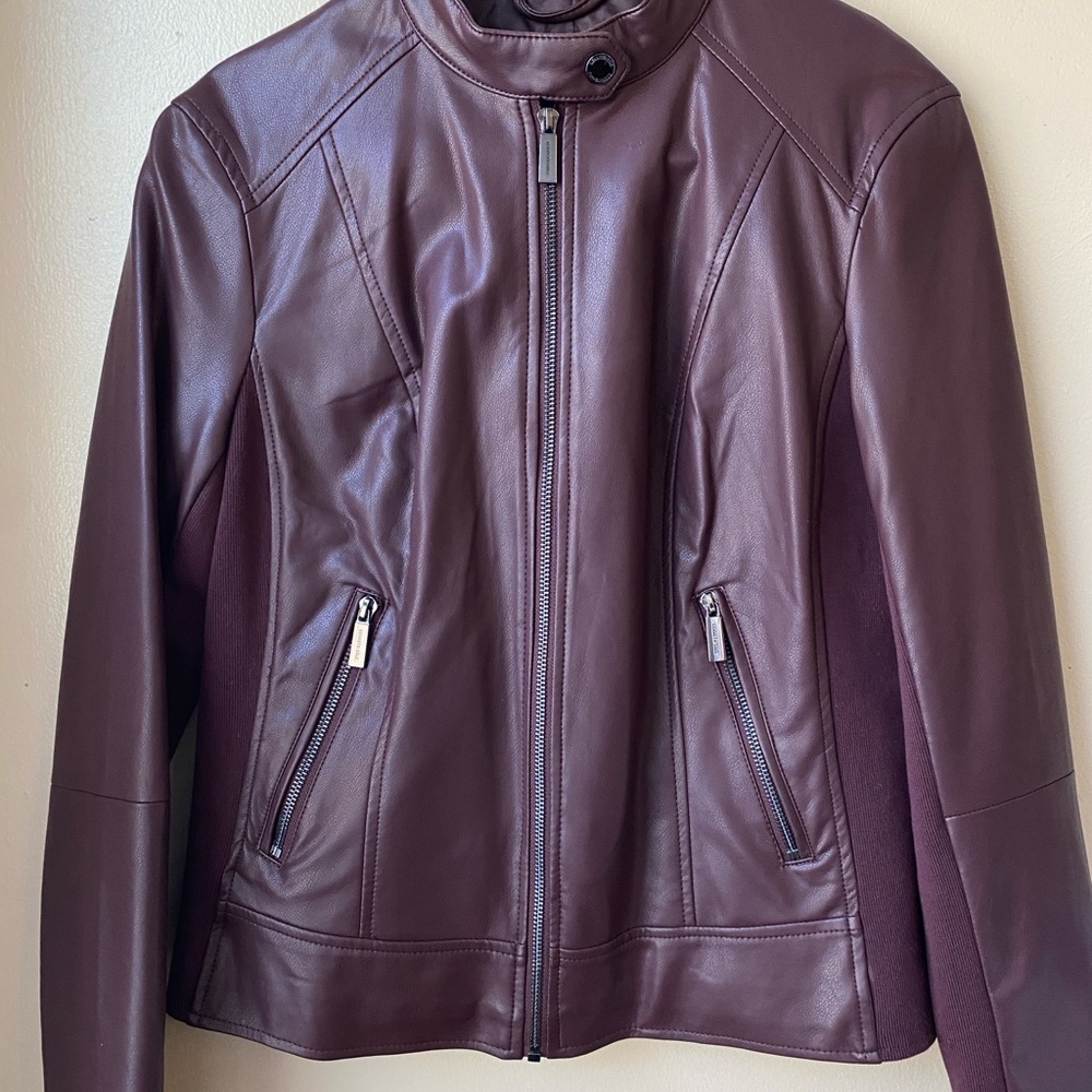 Kenneth Cole Chocolate Leather Outerwear